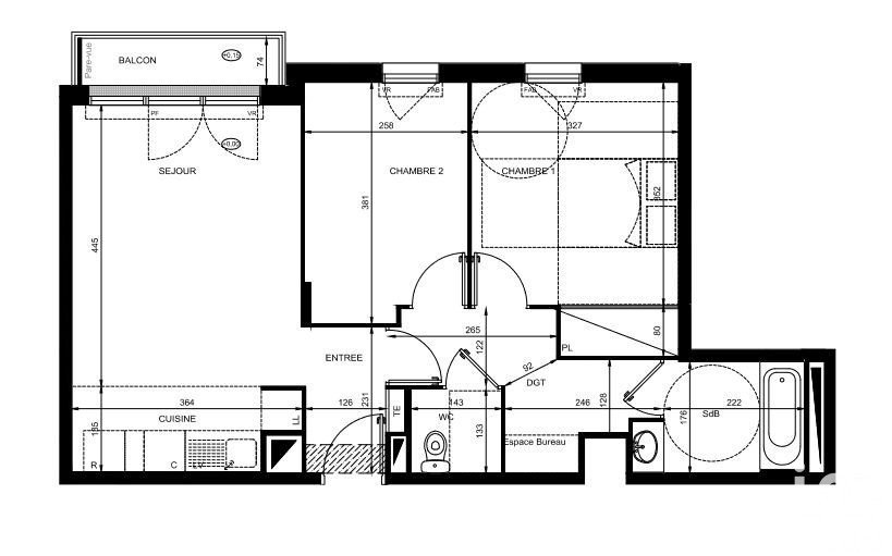 Apartment 3 rooms of 58 m² in Ozoir-la-Ferrière (77330)