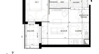 Appartement 2 pièces de 45 m² à Thiais (94320)