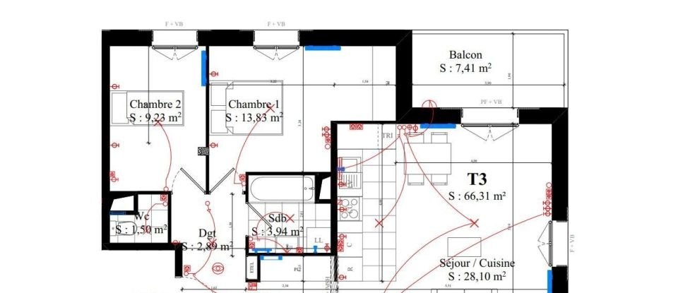 Appartement 3 pièces de 66 m² à Rungis (94150)