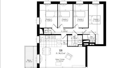 Apartment 5 rooms of 96 m² in Rungis (94150)