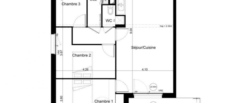 Apartment 4 rooms of 81 m² in Saint-Jacques-de-la-Lande (35136)