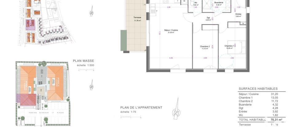 Apartment 3 rooms of 70 m² in Sénas (13560)