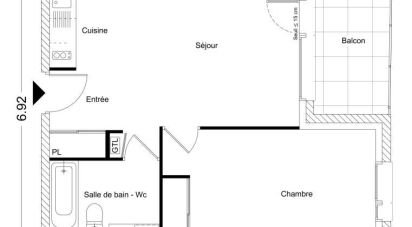Apartment 2 rooms of 45 m² in Chambéry (73000)