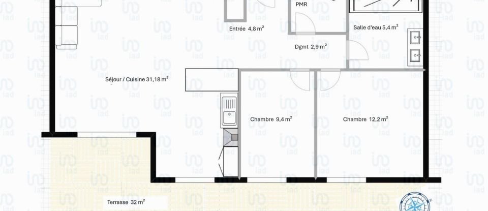 Appartement 3 pièces de 68 m² à Vienne (38200)