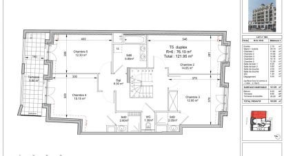 Apartment 4 rooms of 114 m² in Puteaux (92800)