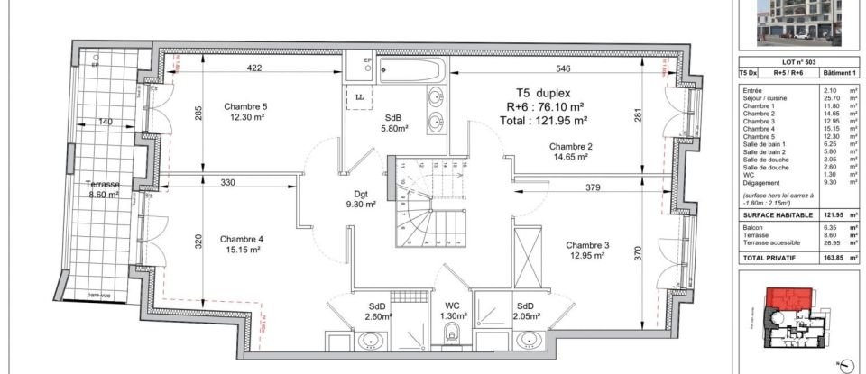 Appartement 4 pièces de 114 m² à Puteaux (92800)