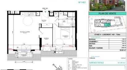 Appartement 2 pièces de 59 m² à Honfleur (14600)