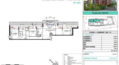 Appartement 4 pièces de 81 m² à Honfleur (14600)