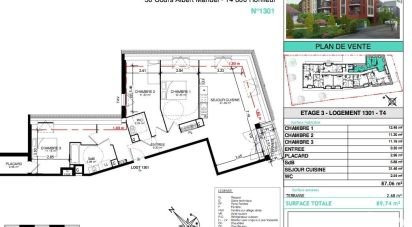 Appartement 4 pièces de 87 m² à Honfleur (14600)