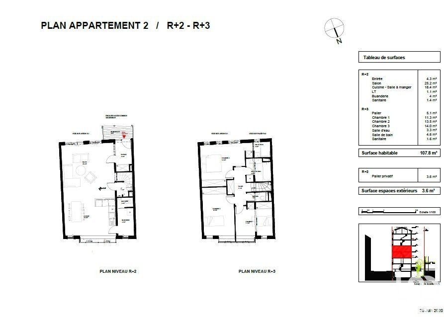 Appartement a louer paris-14e-arrondissement - 4 pièce(s) - 108 m2 - Surfyn