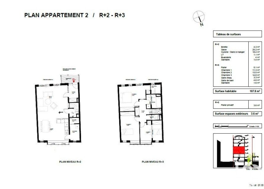Duplex 4 pièces de 108 m² à Paris (75014)