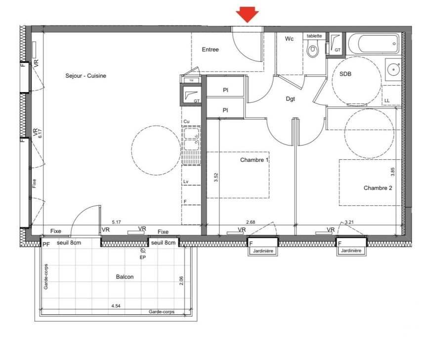 Appartement 3 pièces de 66 m² à Grenoble (38000)