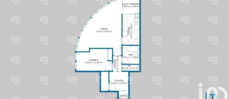 Appartement 2 pièces de 60 m² à Nancy (54000)