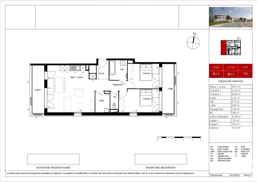 Apartment 3 rooms of 70 m² in Pradines (46090)