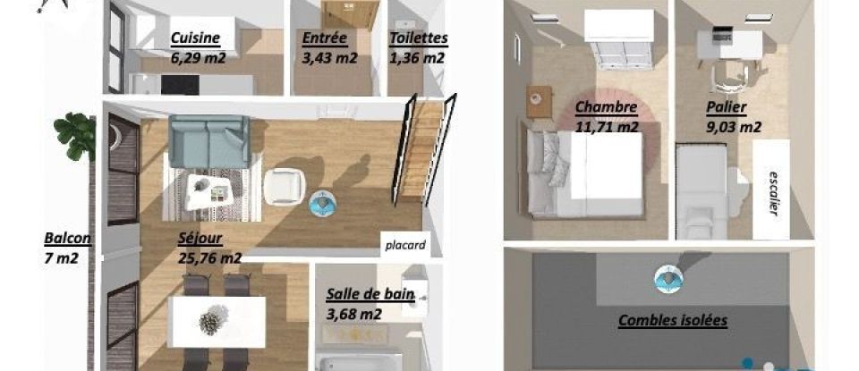 Apartment 2 rooms of 61 m² in Ramonville-Saint-Agne (31520)
