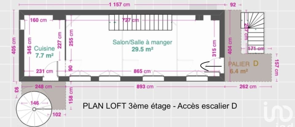 Loft 2 rooms of 50 m² in Paris (75018)