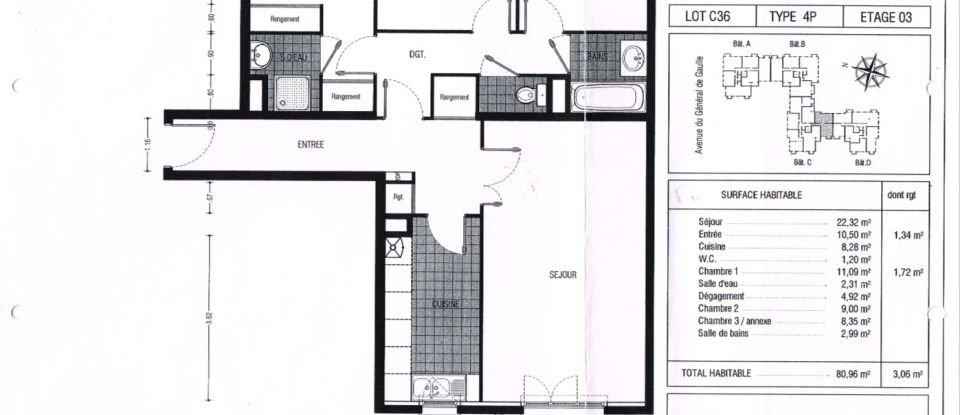 Appartement 4 pièces de 80 m² à Bussy-Saint-Georges (77600)