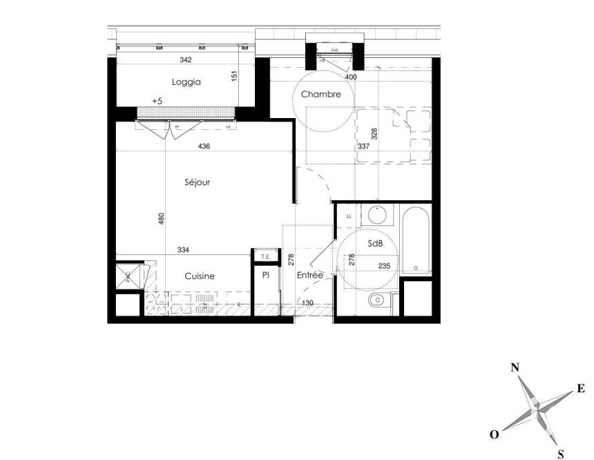 Appartement 2 pièces de 40 m² à Jullouville (50610)