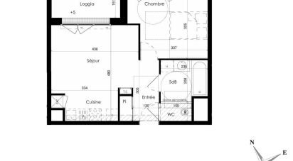 Appartement 2 pièces de 41 m² à Jullouville (50610)
