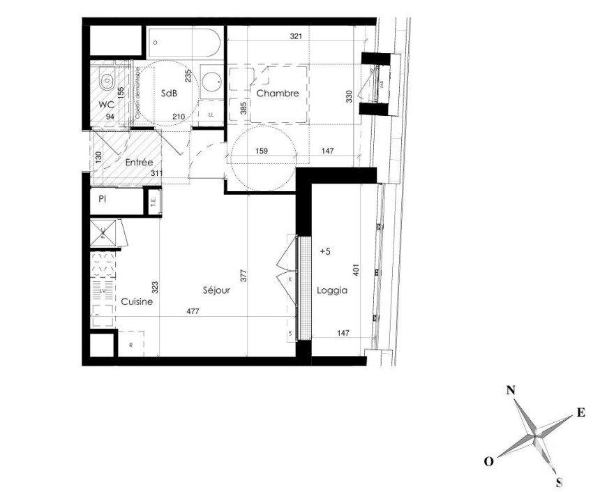 Appartement 2 pièces de 39 m² à Jullouville (50610)
