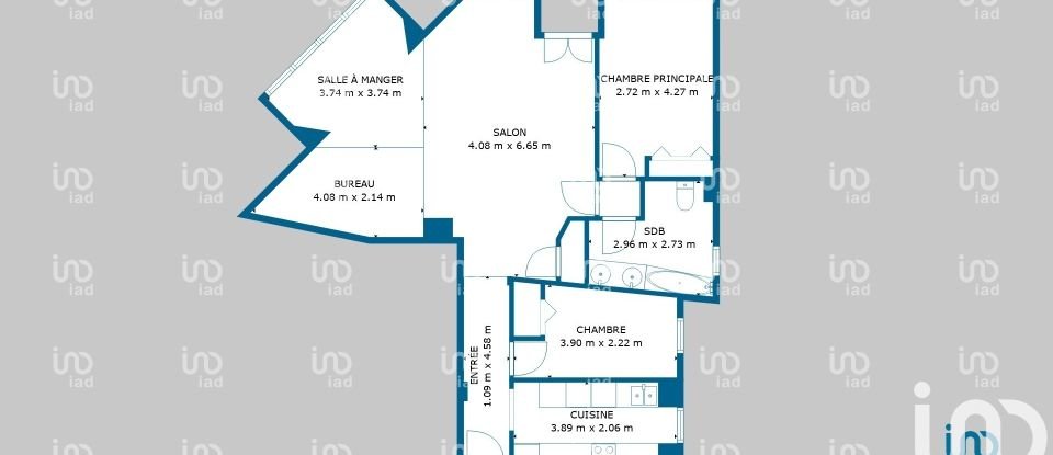 Appartement 3 pièces de 72 m² à Lagny-sur-Marne (77400)
