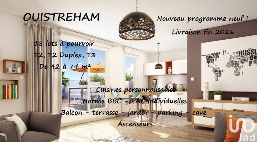 Appartement 2 pièces de 47 m² à Ouistreham (14150)