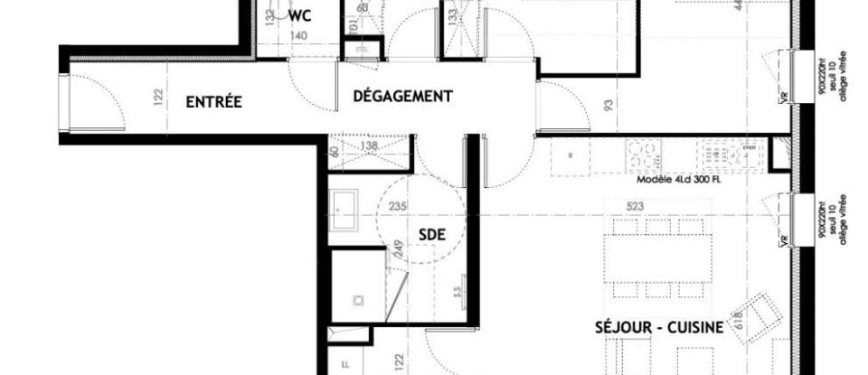 Apartment 4 rooms of 89 m² in Reims (51100)