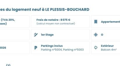 Appartement 3 pièces de 64 m² à Le Plessis-Bouchard (95130)