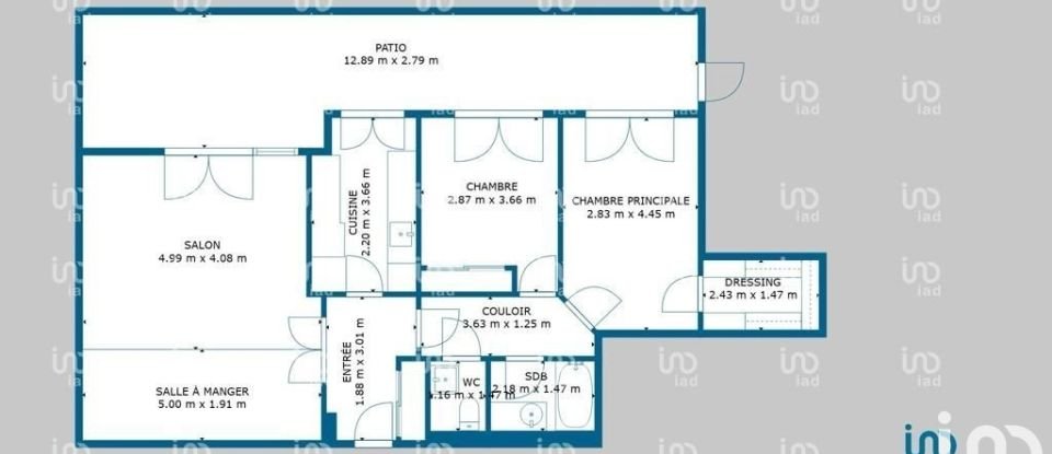 Appartement 3 pièces de 77 m² à Le Plessis-Robinson (92350)