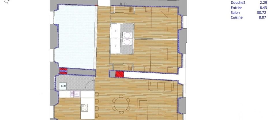 Apartment 3 rooms of 80 m² in Boissettes (77350)