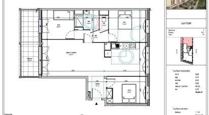Appartement 4 pièces de 79 m² à Bussy-Saint-Georges (77600)