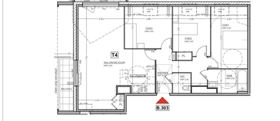 Appartement 4 pièces de 83 m² à Le Rheu (35650)
