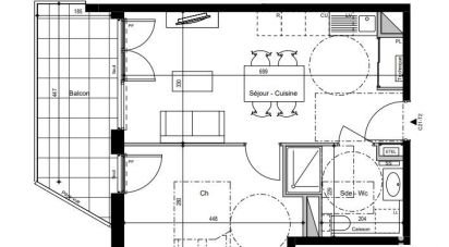 Appartement 2 pièces de 39 m² à Aix-les-Bains (73100)