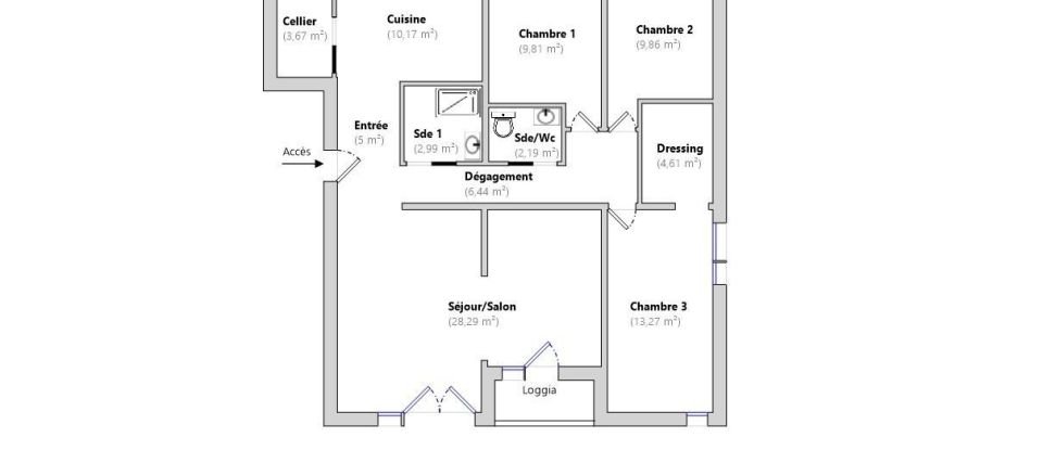 Apartment 4 rooms of 97 m² in Cenon (33150)