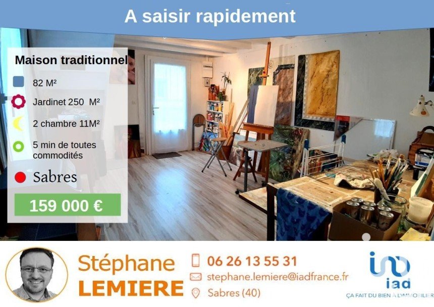 Maison traditionnelle 4 pièces de 82 m² à Sabres (40630)