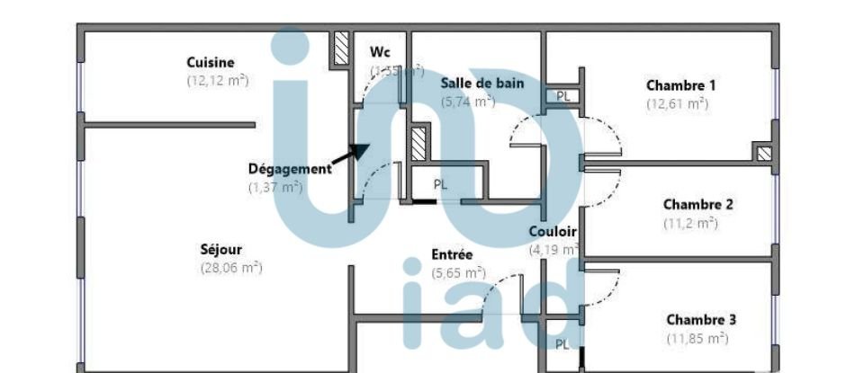 Apartment 4 rooms of 94 m² in Saint-Maur-des-Fossés (94210)