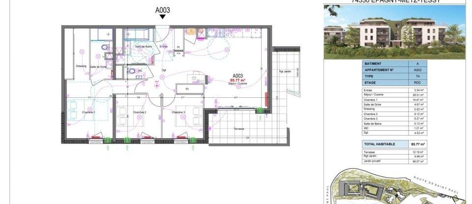 Apartment 4 rooms of 86 m² in - (74330)