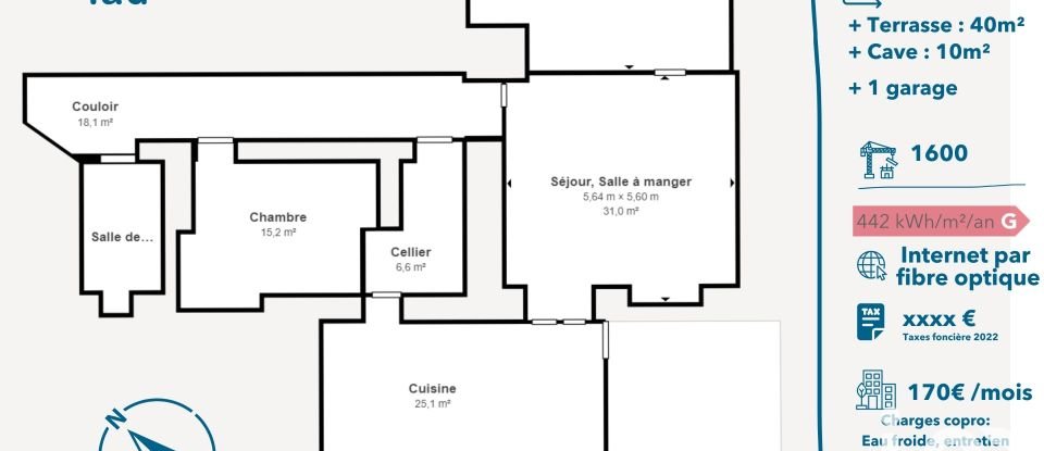 Appartement 4 pièces de 126 m² à Montbéliard (25200)