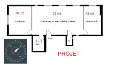 Apartment 3 rooms of 65 m² in Levallois-Perret (92300)