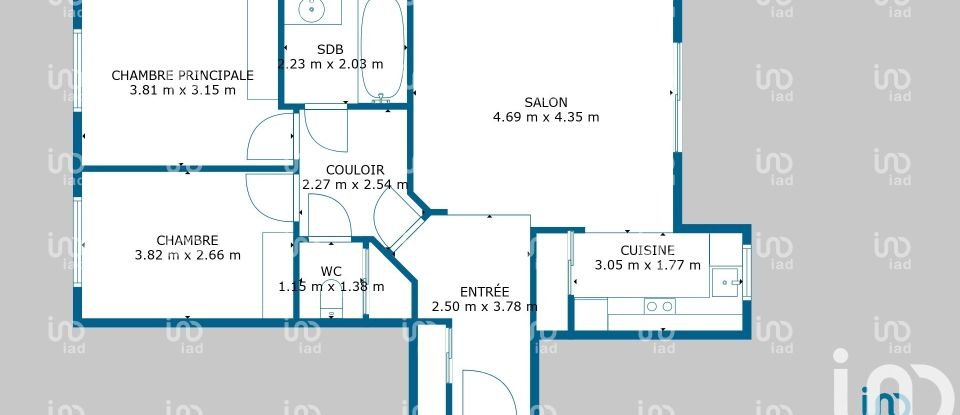 Appartement 3 pièces de 65 m² à Chevry-Cossigny (77173)