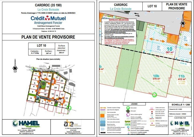 Land of 645 m² in Cardroc (35190)