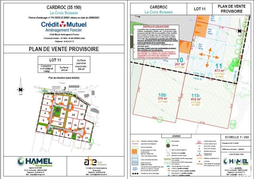 Land of 885 m² in Cardroc (35190)