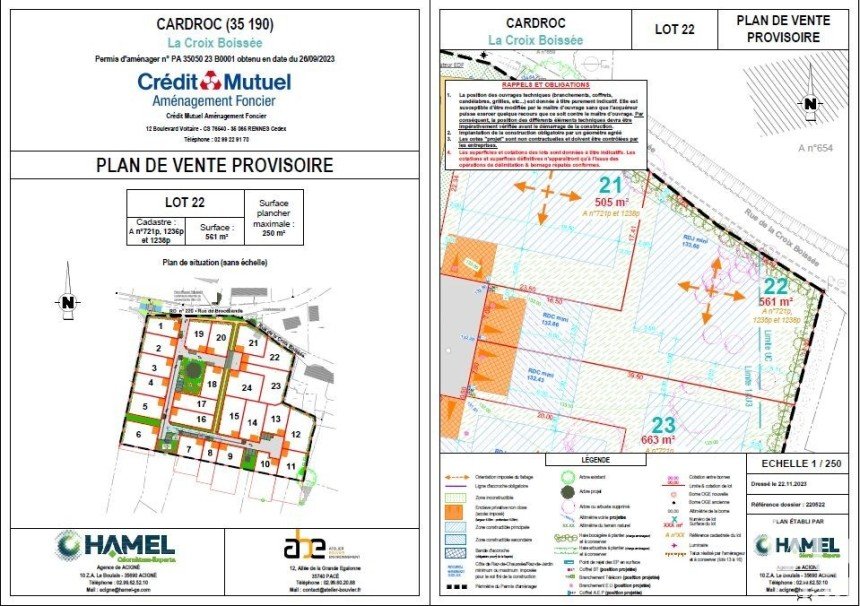 Land of 561 m² in Cardroc (35190)
