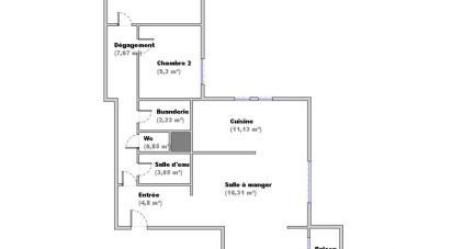 Appartement 3 pièces de 79 m² à Villeurbanne (69100)