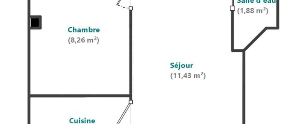 Apartment 2 rooms of 25 m² in Paris (75018)
