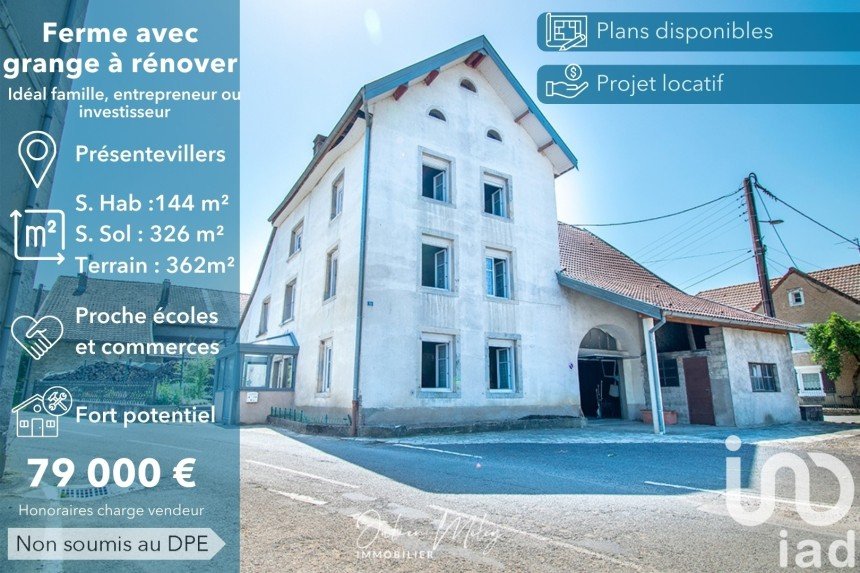 House 6 rooms of 144 m² in Présentevillers (25550)