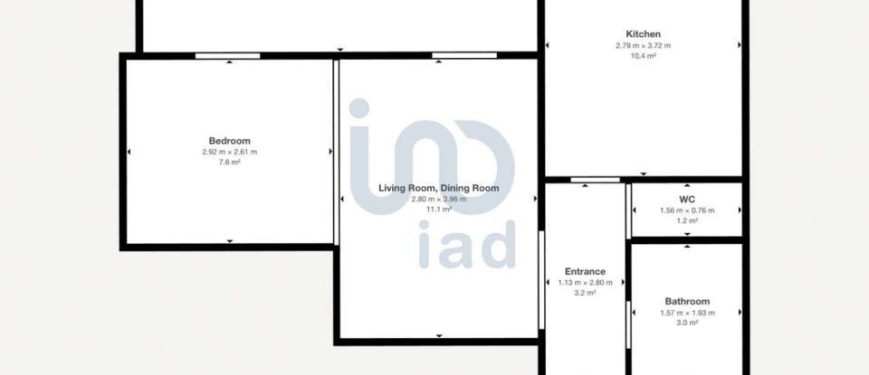 Appartement 1 pièce de 36 m² à Longjumeau (91160)