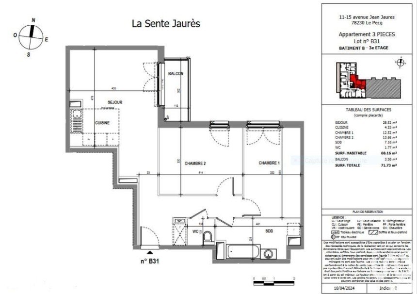 Vente Appartement 68m² 3 Pièces à Le Pecq (78230) - Iad France