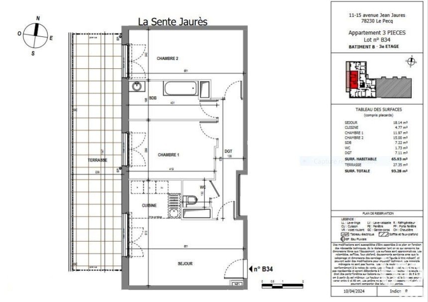 Vente Appartement 66m² 3 Pièces à Le Pecq (78230) - Iad France