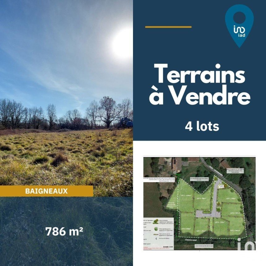 Terrain de 898 m² à Baigneaux (33760)